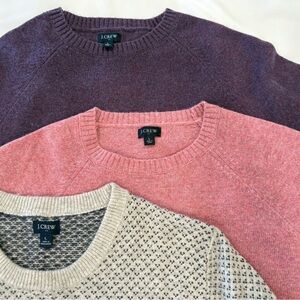 Lot Of 3 Men’s J. Crew Crew Neck Sweaters Siz Large L